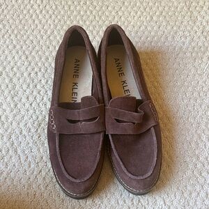 Anne Klein Emmylou Chocolate Suede Loafers